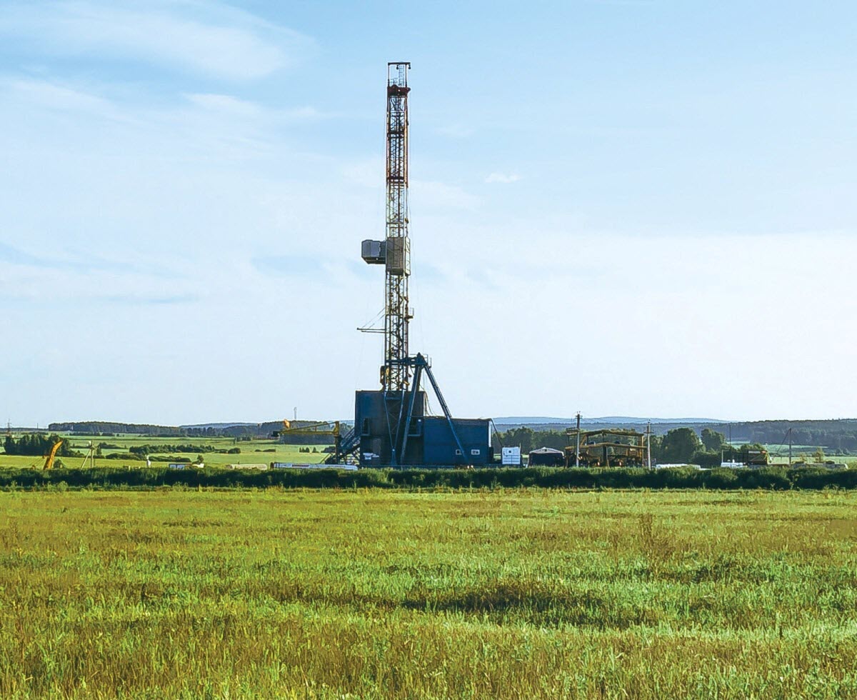 Lithium extraction site in Canada featuring drilling infrastructure and open landscape, representing ultra-saline subsurface brine resources developed for sustainable, domestic battery-grade lithium production.